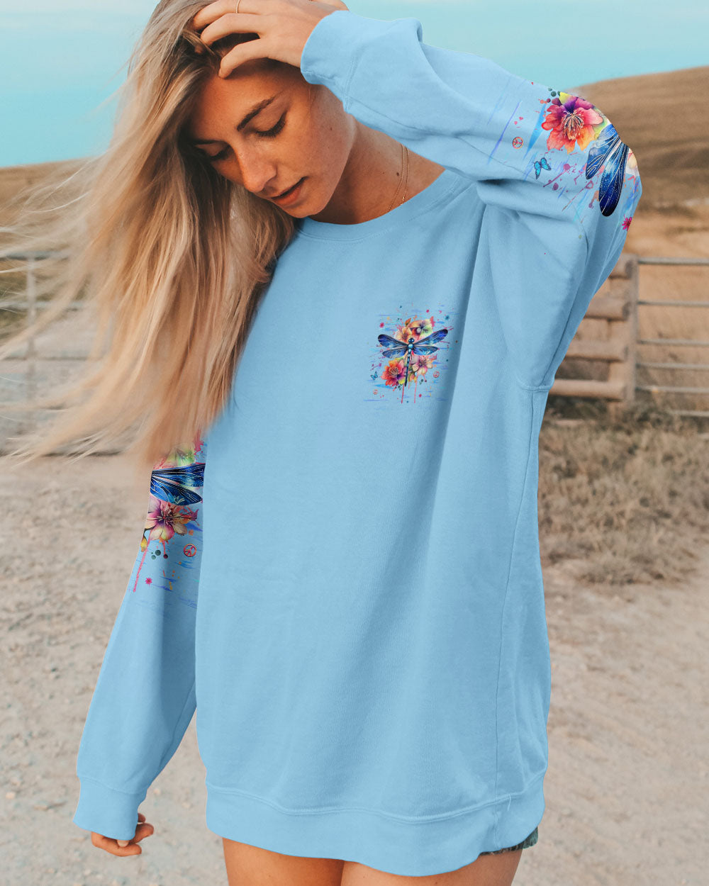 Those We Love Dont Go Away Memorial Dragonfly with Floral AOP Shirts _2_ 9fLA8