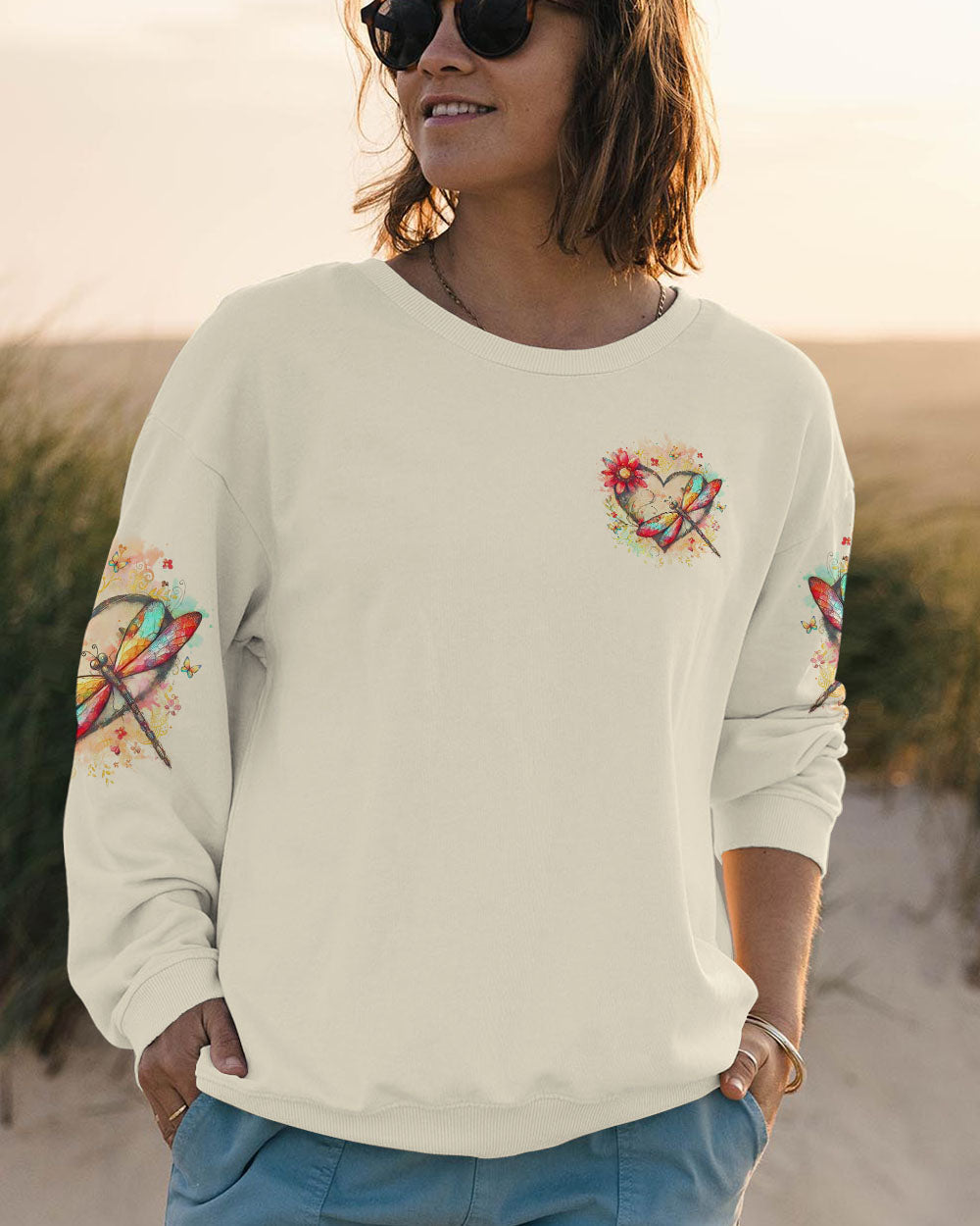 Those We Love Dont Go Away They Fly Beside Us Everyday Dragonfly Heart AOP Shirts _2_ CNHT9