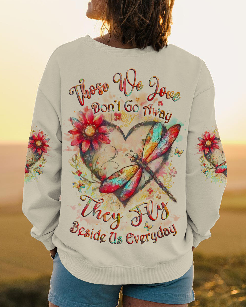 Those We Love Dont Go Away They Fly Beside Us Everyday Dragonfly Heart AOP Shirts _3_ IyVU0