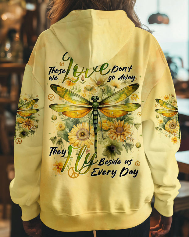 Those We Love Fly Beside Us Every Day - Dragonfly and Sunflowers - AOP Shirts