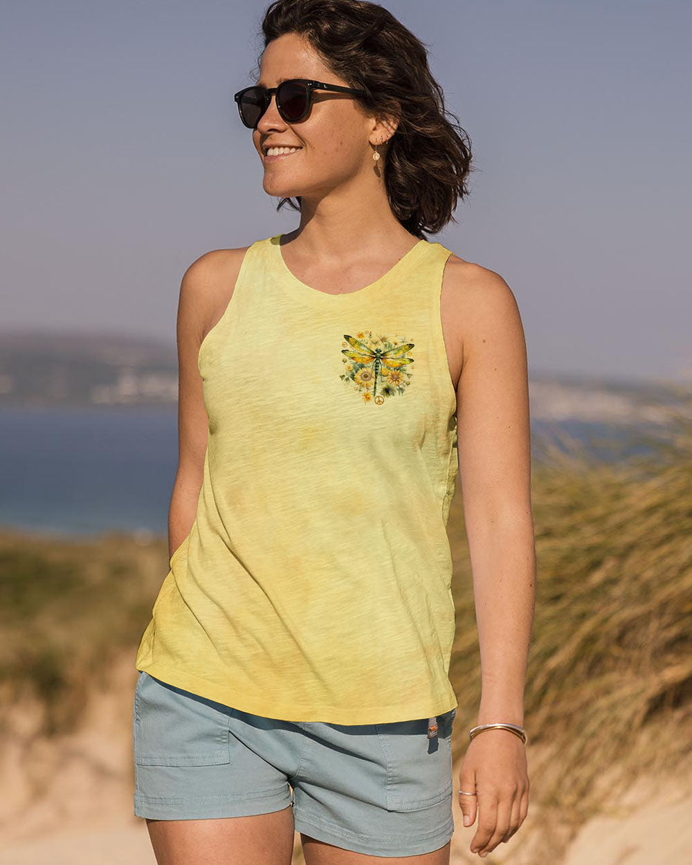 Those We Love Fly Beside Us Every Day Dragonfly and Sunflowers AOP Shirts _6_ OSLgY
