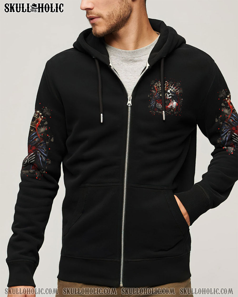 Till Death Do Us Part Gothic Skull Couple King and Queen Dark Love AOP Shirts _14_ njvOc