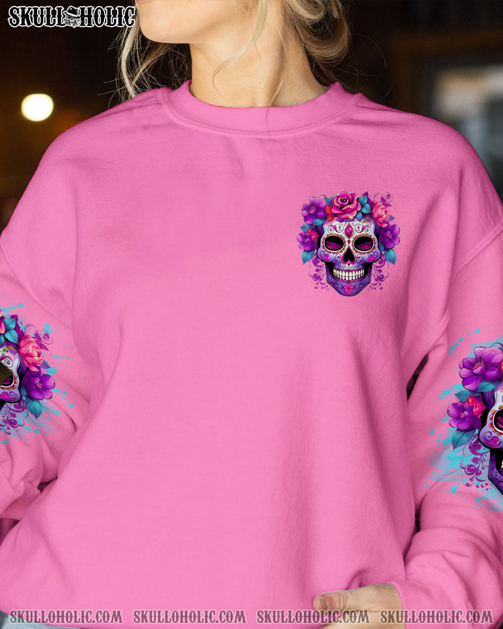 Tired of Bullshit Bitch in Me Came Out Floral Skull Attitude Graphic Pullover AOP Shirts _13_ 1Vv8t