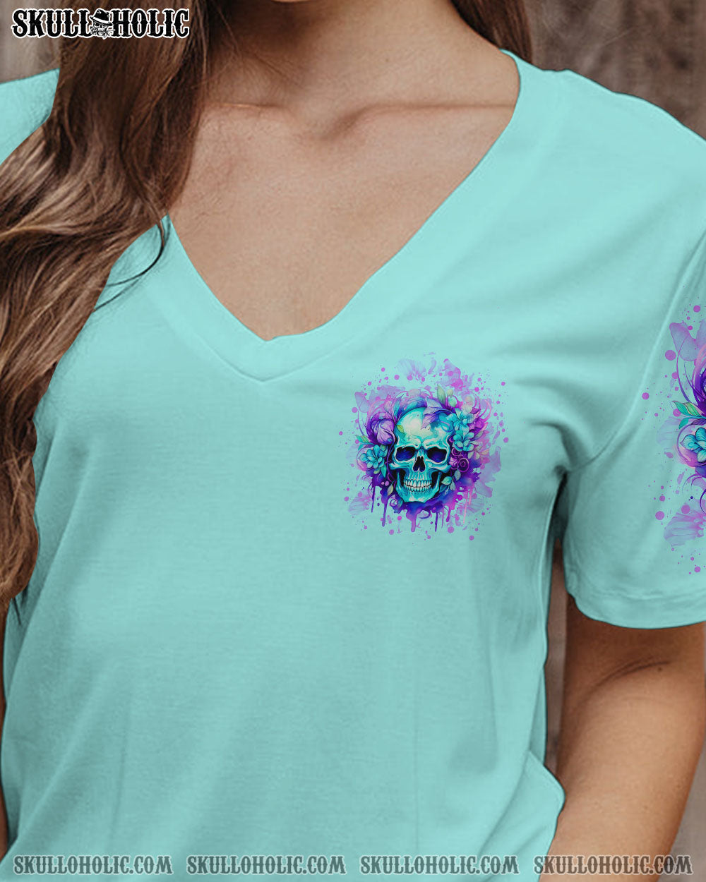 Tired of the Bullshit Skull Sassy Floral Graphic Colorful Skull AOP Shirts _11_ ZU87N