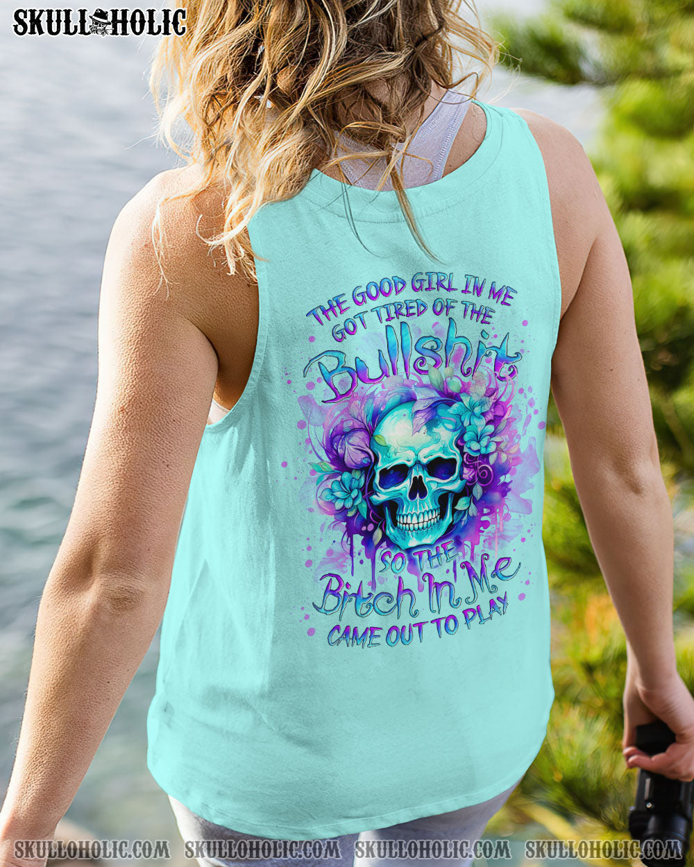 Tired of the Bullshit Skull Sassy Floral Graphic Colorful Skull AOP Shirts _7_ 0i6Jc