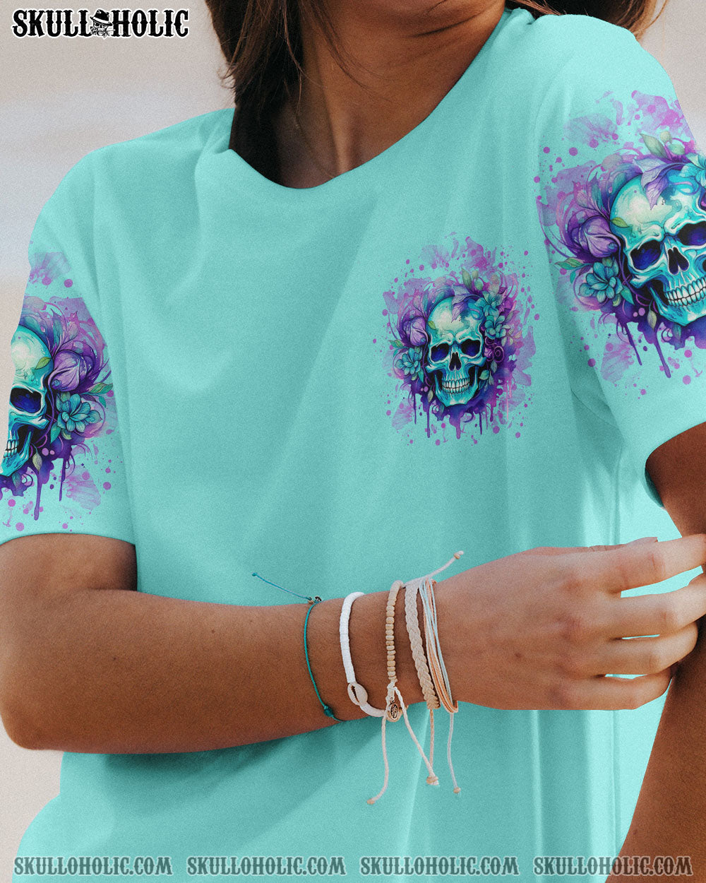 Tired of the Bullshit Skull Sassy Floral Graphic Colorful Skull AOP Shirts _9_ tVqv8