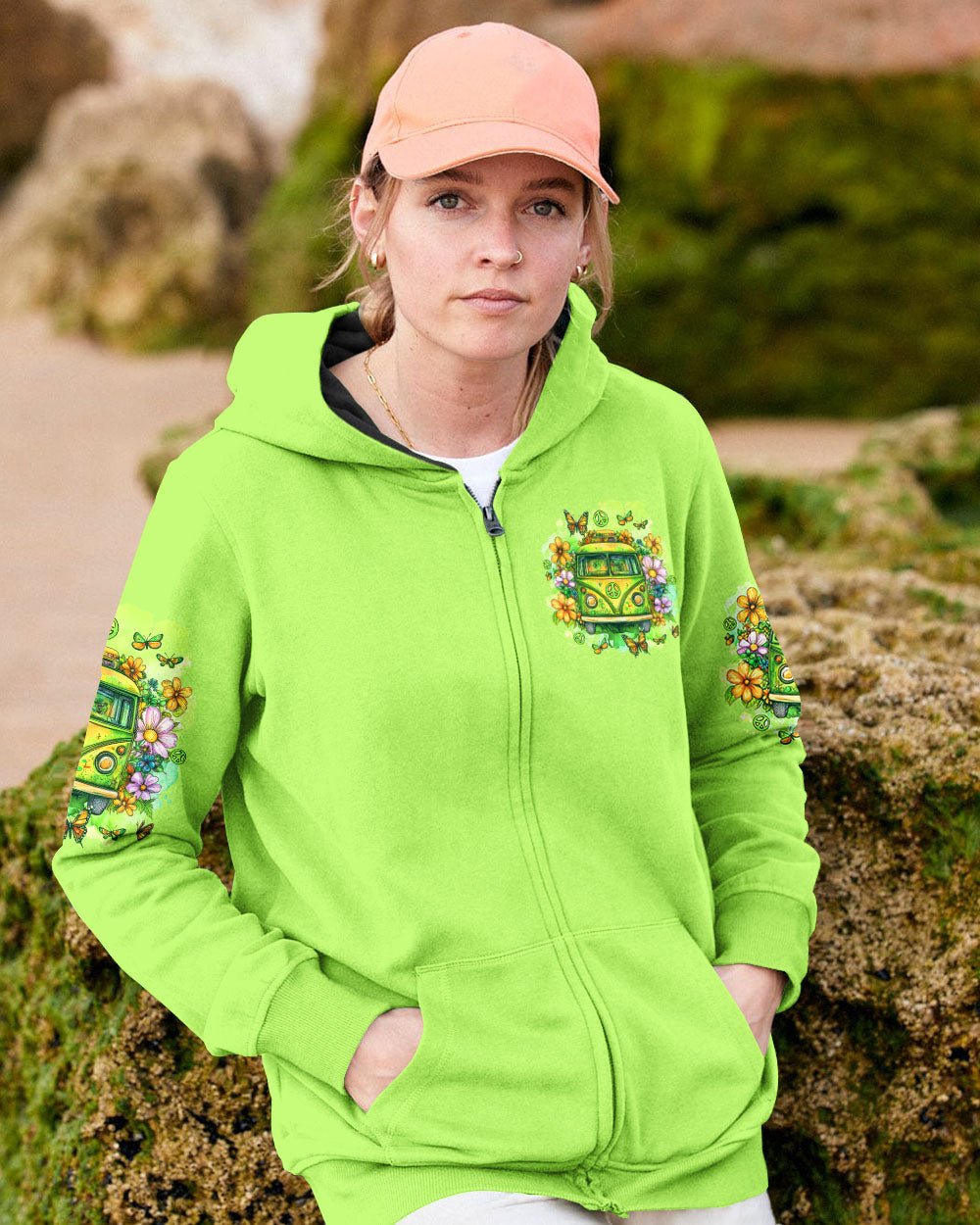 Today Is a Good Day to Have a Good Day Green Hippie Van Flower AOP Shirts _10_ 95WbE