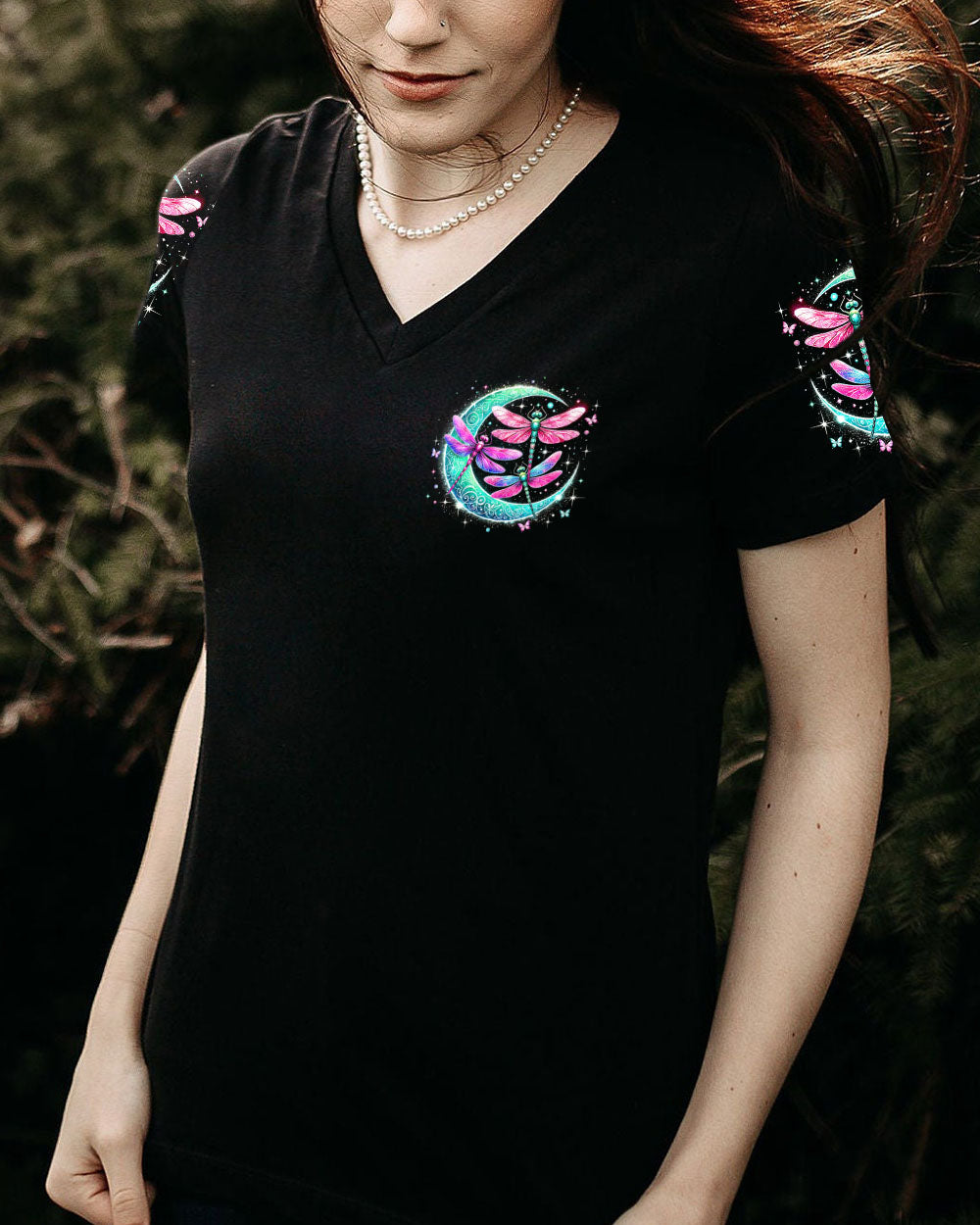 Touch Dragonflies Talk to the Moon Dragonfly and Moon Graphic AOP Shirts _18_ HpfYF