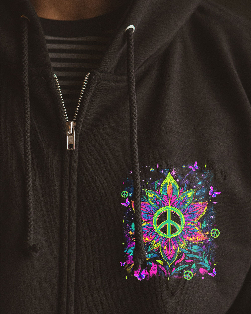 Trippy Peace Y_E2_80_99all Psychedelic Neon Floral Peace Sign Retro Hippie AOP Shirts _4_ Dh9bh