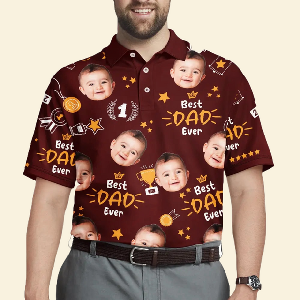 Best Papa Ever Trophy Dad - Gift For Father's Day - Personalized Men Polo Shirt