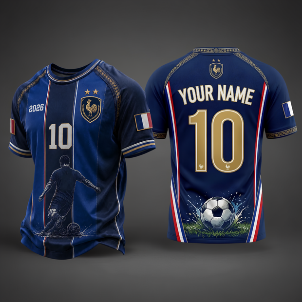 France Global Football Tournament 2026 - Personalized Soccer Jersey - Gift For Sport Lovers, Football Fan, World Cup