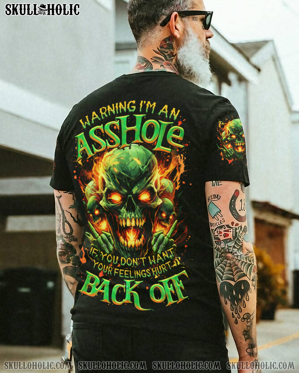 Warning I_E2_80_99m an Asshole If You Don_E2_80_99t Want Your Feelings Hurt Back Off Back Off Skull AOP Shirts _12_ LFump
