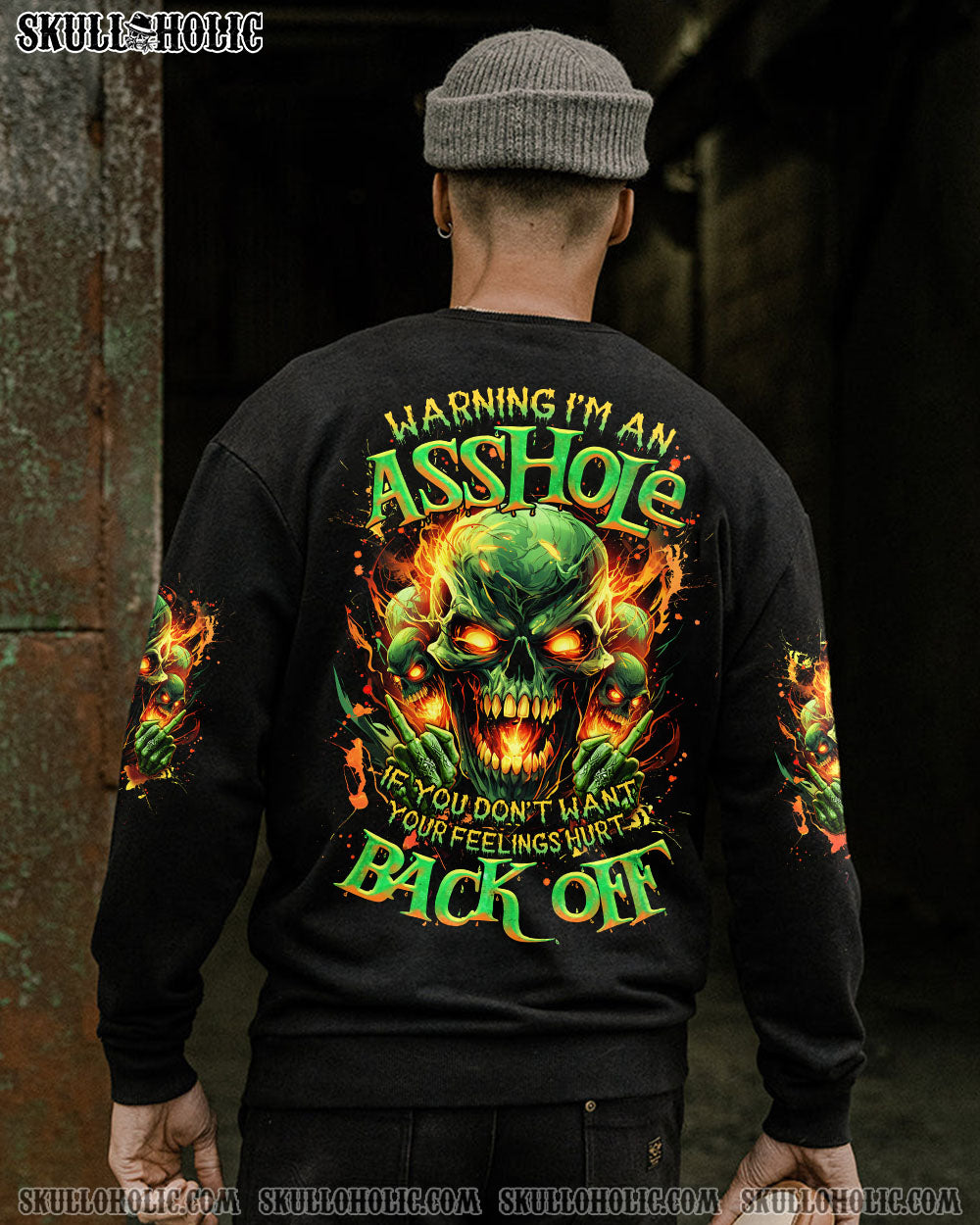 Warning I_E2_80_99m an Asshole If You Don_E2_80_99t Want Your Feelings Hurt Back Off Back Off Skull AOP Shirts _7_ r7qUW