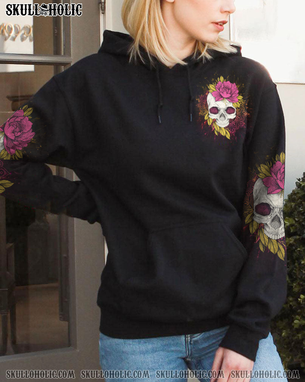 Warning This Tattooed Girl Does Not Play Well With Stupid People Skull _26 Flower Graphic AOP Shirts _2_ ed6ZJ