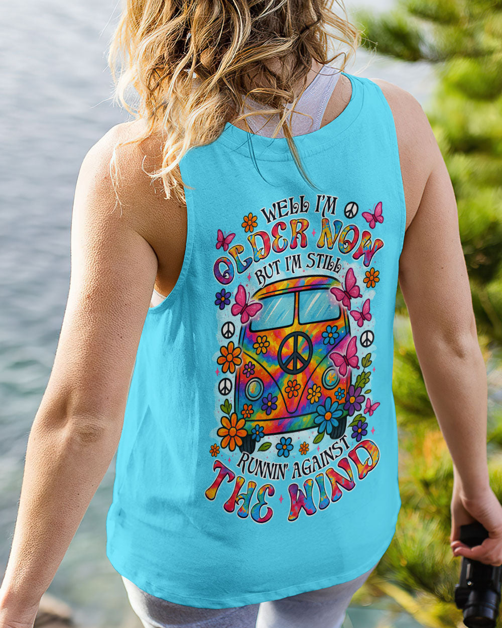 Well I_E2_80_99m Older Now But I_E2_80_99m Still Runnin_E2_80_99 Against the Wind Retro Hippie Van Graphic Tee AOP Shirts _14_ WIOVk