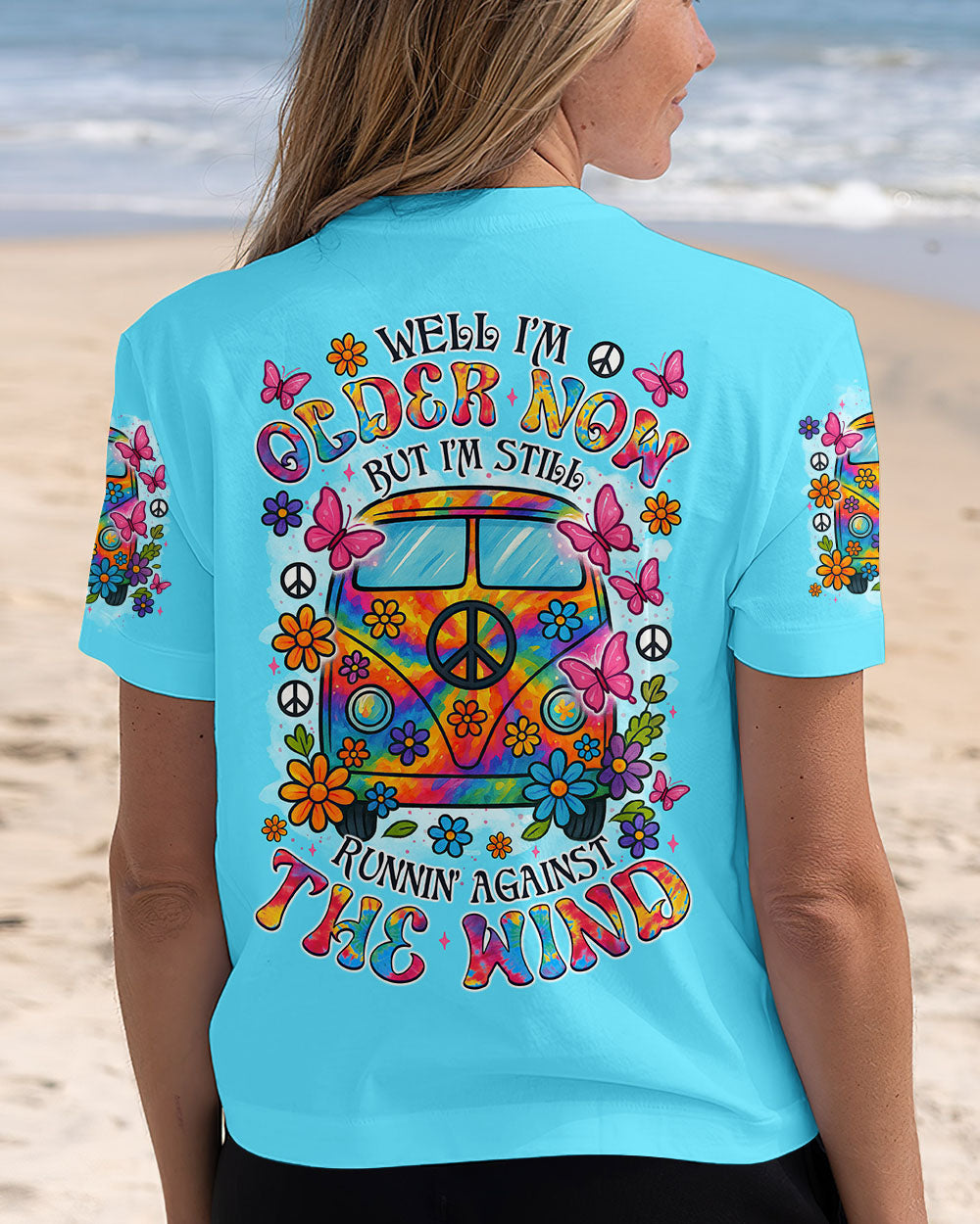 Well I_E2_80_99m Older Now But I_E2_80_99m Still Runnin_E2_80_99 Against the Wind Retro Hippie Van Graphic Tee AOP Shirts _6_ sr8uj
