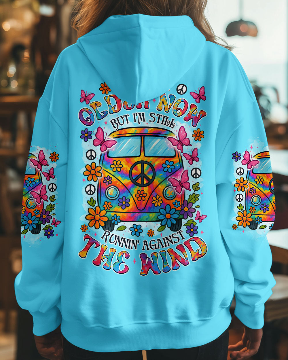 Well I_E2_80_99m Older Now But I_E2_80_99m Still Runnin_E2_80_99 Against the Wind Retro Hippie Van Graphic Tee AOP Shirts _8_ WLUwK