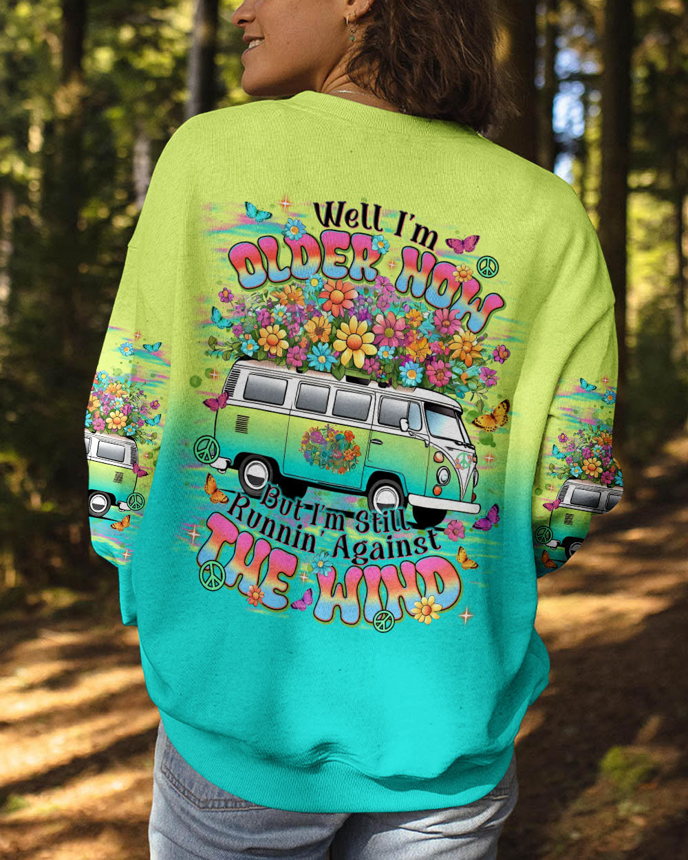 Well I_E2_80_99m Older Now But I_E2_80_99m Still Runnin_E2_80_99 Against the Wind Retro Van and Flower Power AOP Shirts _10_ Ut4GE