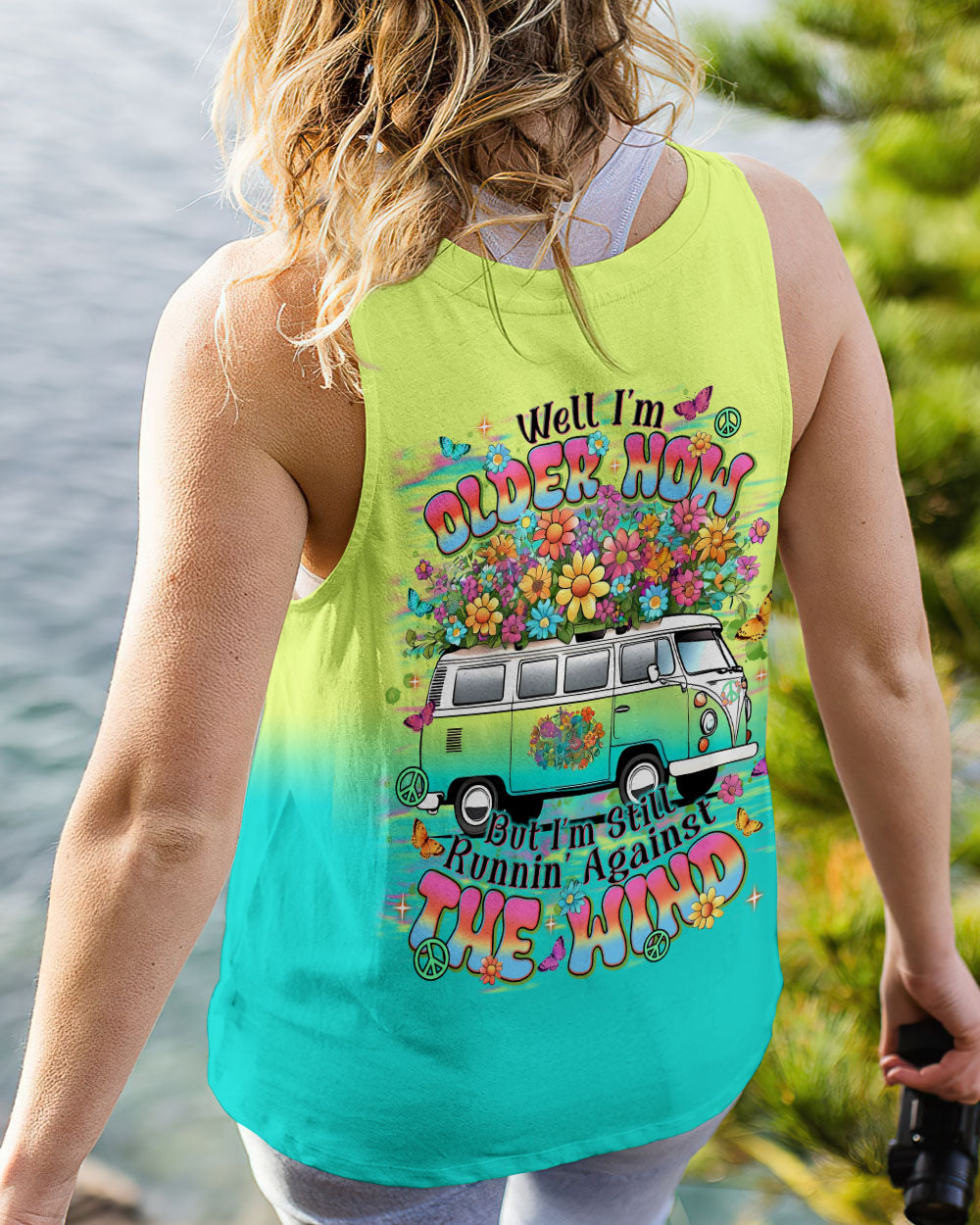 Well I_E2_80_99m Older Now But I_E2_80_99m Still Runnin_E2_80_99 Against the Wind Retro Van and Flower Power AOP Shirts _14_ YLhVZ