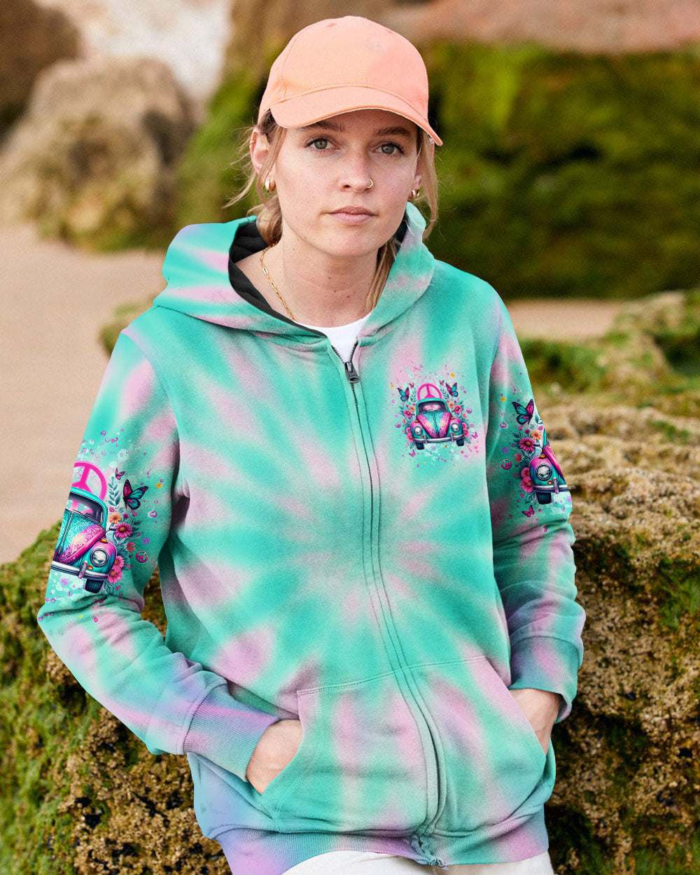 Well I_E2_80_99m Older Now but I_E2_80_99m Still Runnin_E2_80_99 Against the Wind Retro Car Tie Dye Design for Women AOP Shirts _10_ XEyeL