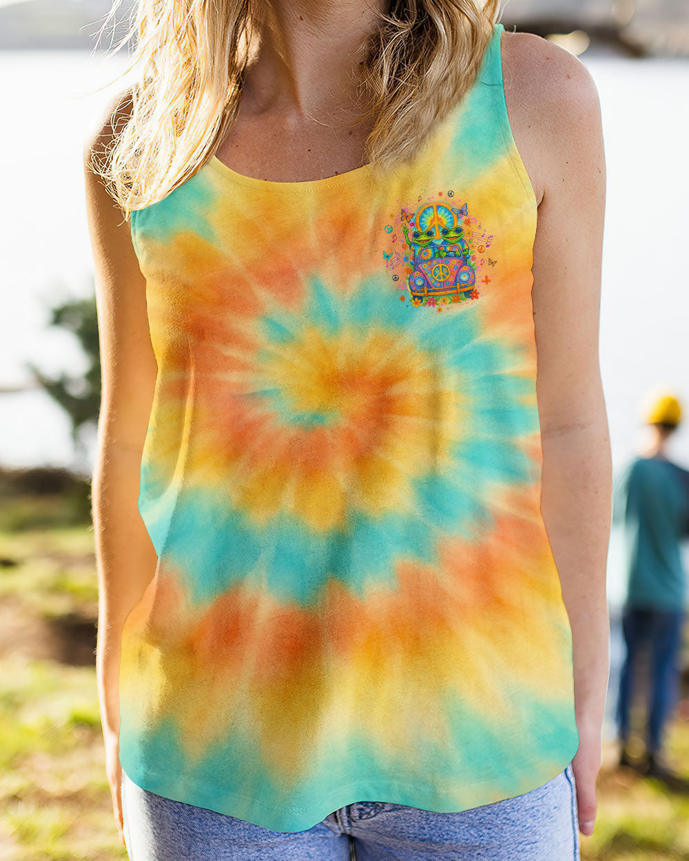 Well Im Older Now Butt Im Still Runnin Against The Wind Tie Dye Frog with Music Graphic for Women AOP Shirts _12_ ZVrKZ