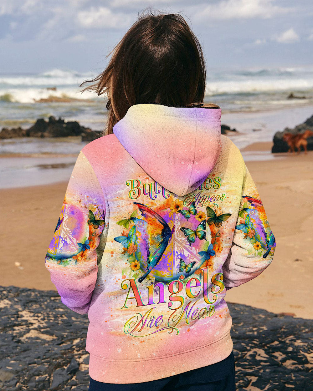 When Butterflies Appear Angels Are Near Memorial Butterfly AOP Shirts _9_ yfsGF