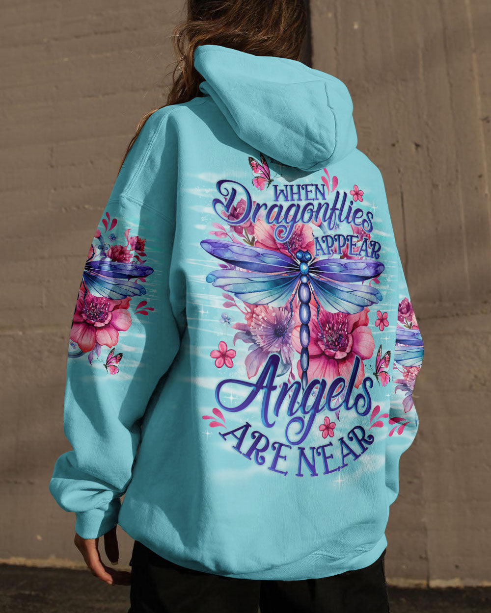 When Dragonflies Appear Angels Are Near Inspirational Floral Design AOP Shirts _13_ Z2ERI