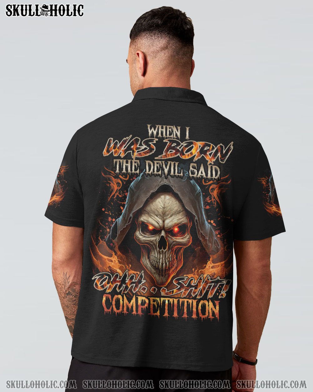 When I Was Born The Devil Said Ohh Sht Competition Grim Reaper Fire Skull AOP Shirts _6_ AQQDQ