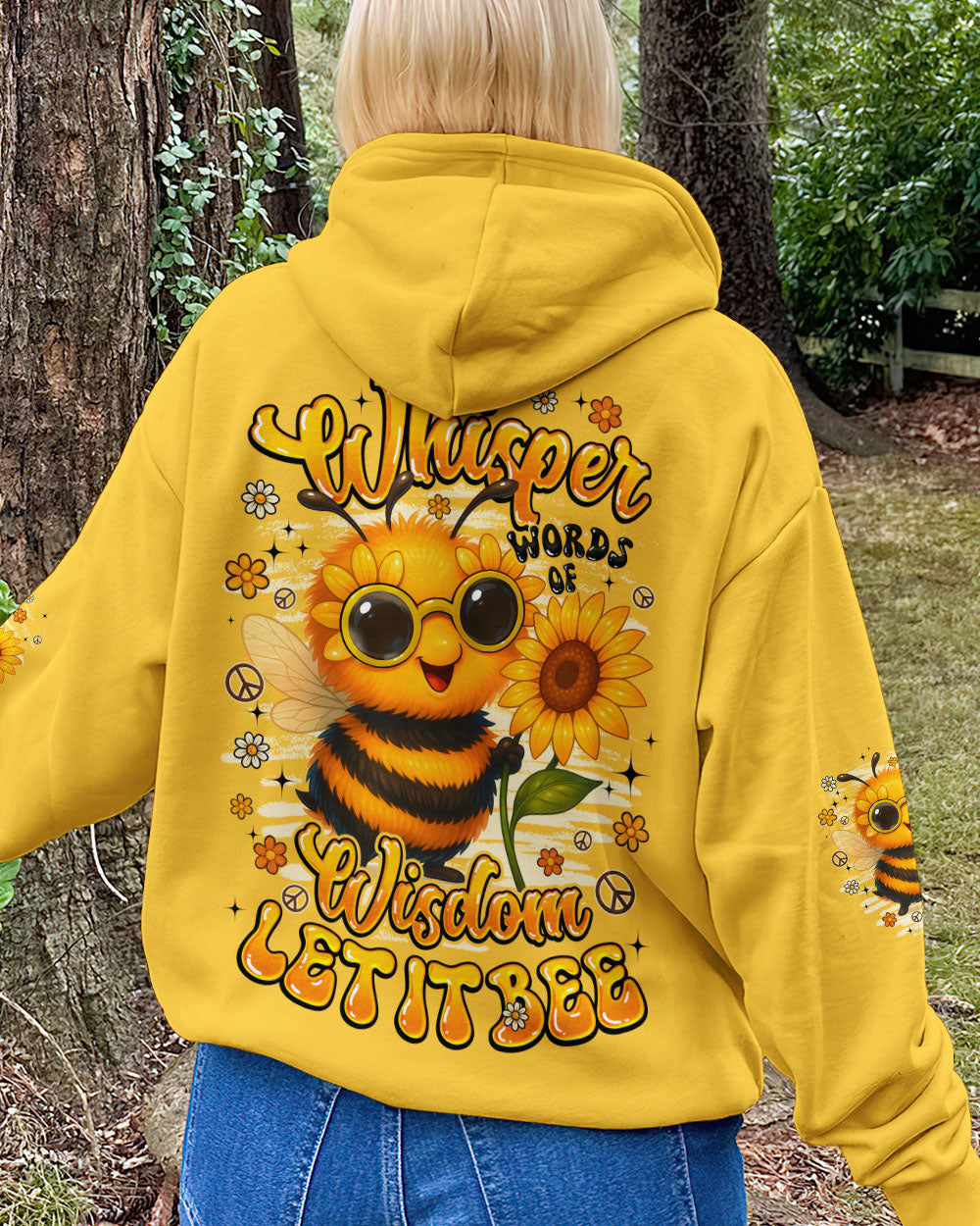 Whisper Words of Whisper Let It Bee Cute Sunflower _26 Peace Bee Design AOP Shirts _14_ 5TKgJ