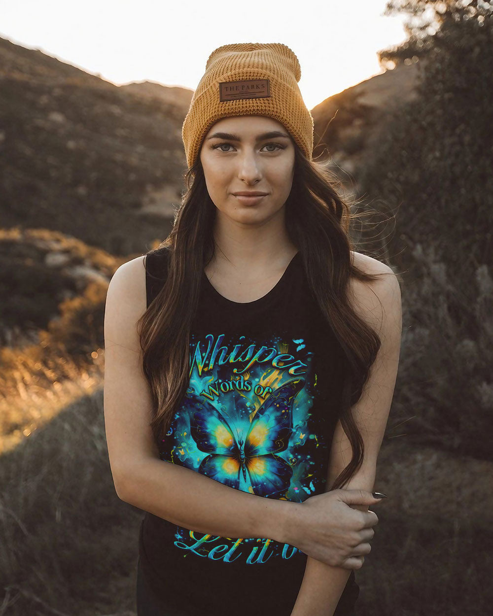 Whisper Words of Wisdom Let It Be Blue Butterfly Hippie Style AOP Shirts _11_ xDOJr