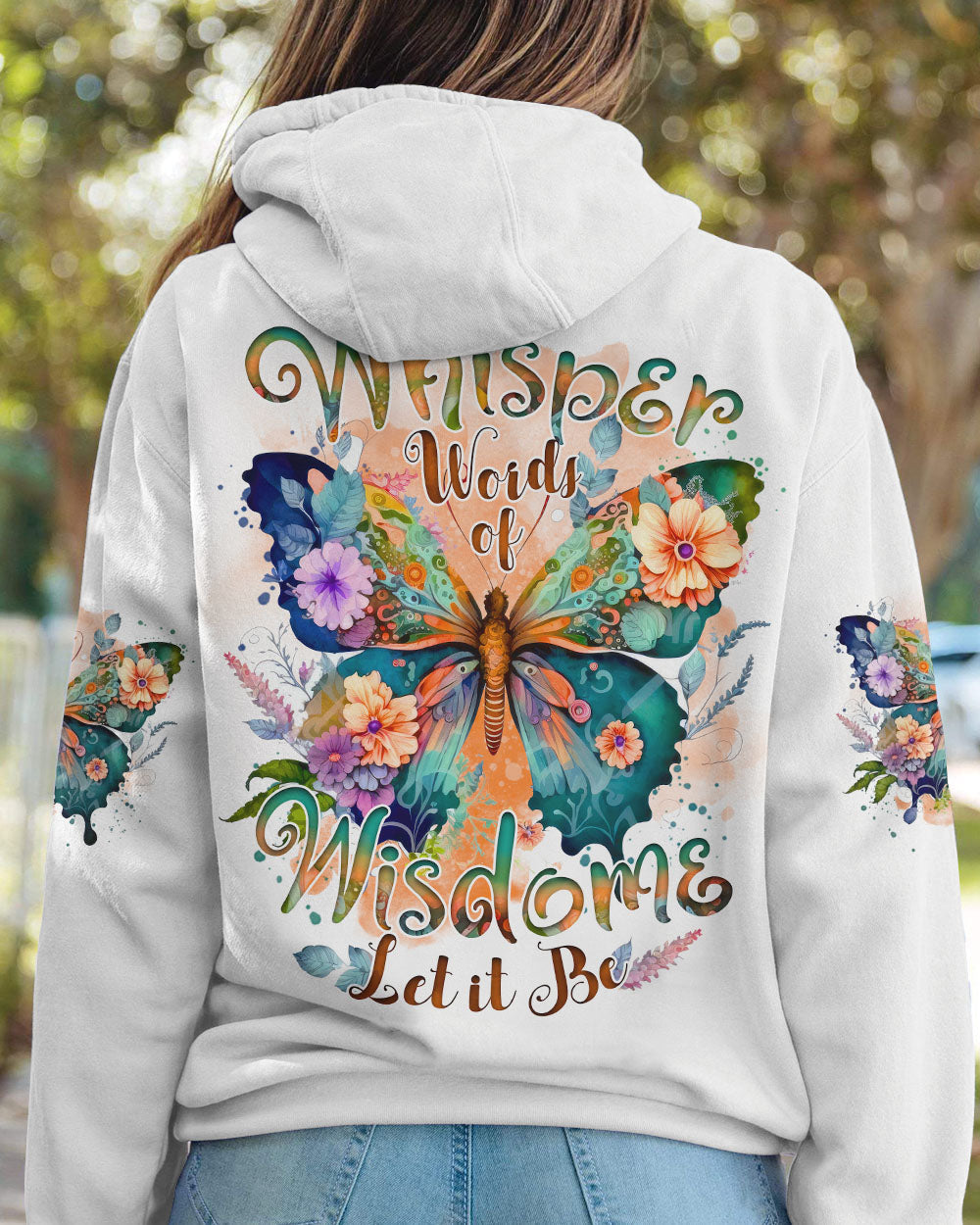 Whisper Words of Wisdom Let It Be Butterfly Floral Design AOP Shirts _8_ GME6S