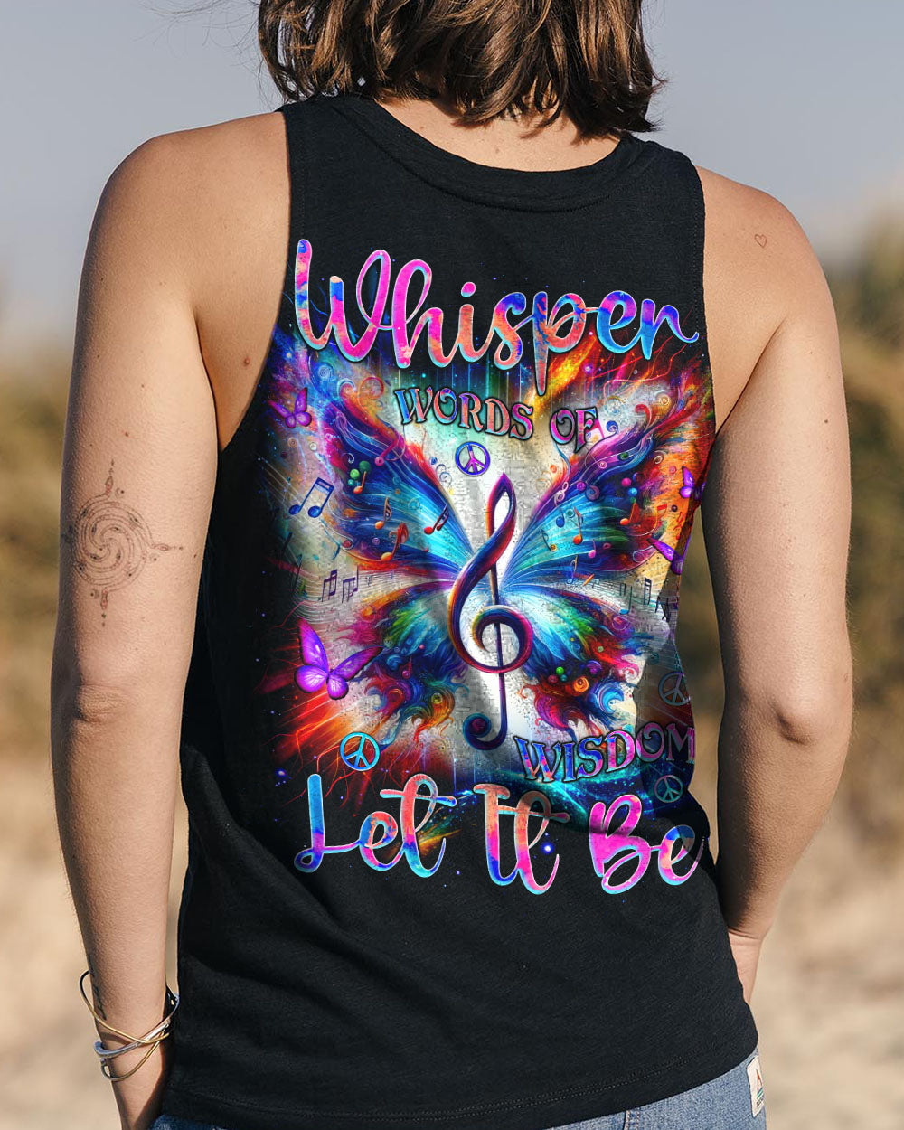 Whisper Words of Wisdom Let It Be Butterfly Music Hippie Tee for Music Lover AOP Shirts _13_ XRHQr