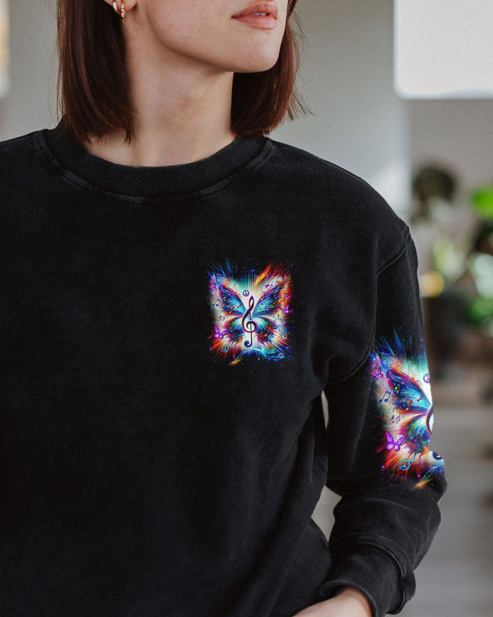 Whisper Words of Wisdom Let It Be Butterfly Music Hippie Tee for Music Lover AOP Shirts _8_ HdeJ5