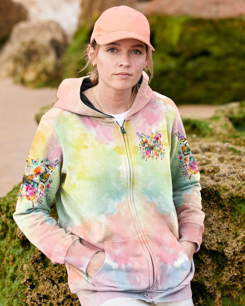 Whisper Words of Wisdom Let It Be Butterfly Tie Dye Musical Graphic AOP Shirts _11_ AN7OD