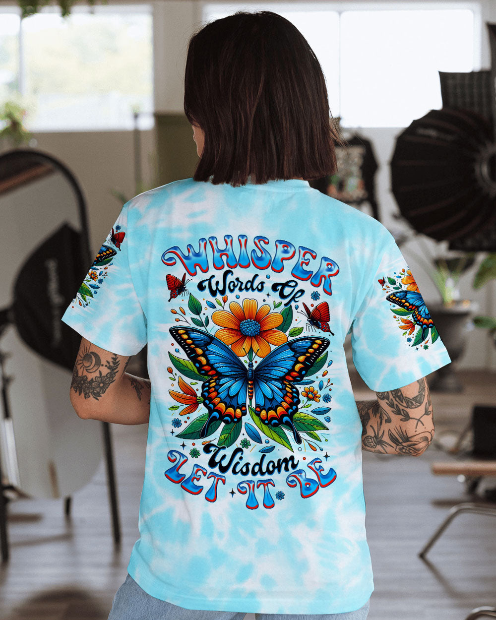 Whisper Words of Wisdom Let It Be Butterfly _26 Sunfloral Tie Dye AOP Shirts _12_ PsU2L