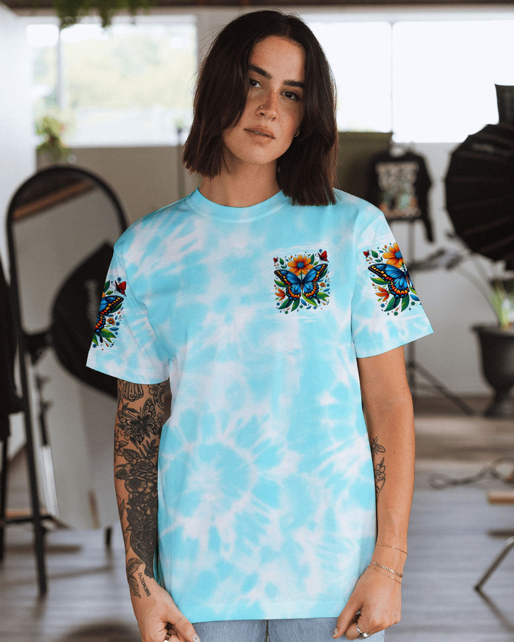 Whisper Words of Wisdom Let It Be Butterfly _26 Sunfloral Tie Dye AOP Shirts _15_ p08xF
