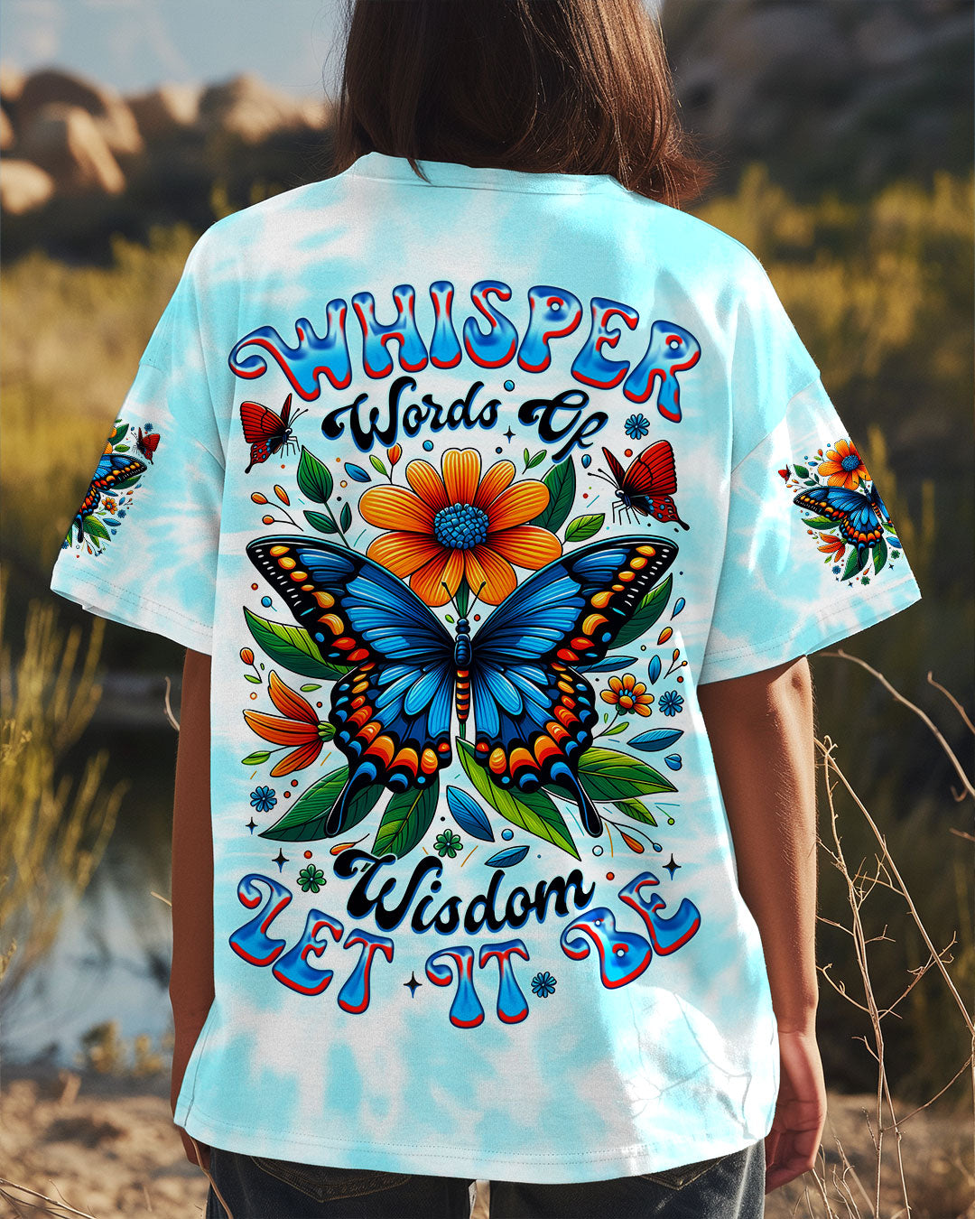 Whisper Words of Wisdom Let It Be Butterfly _26 Sunfloral Tie Dye AOP Shirts _1_ DGG3a