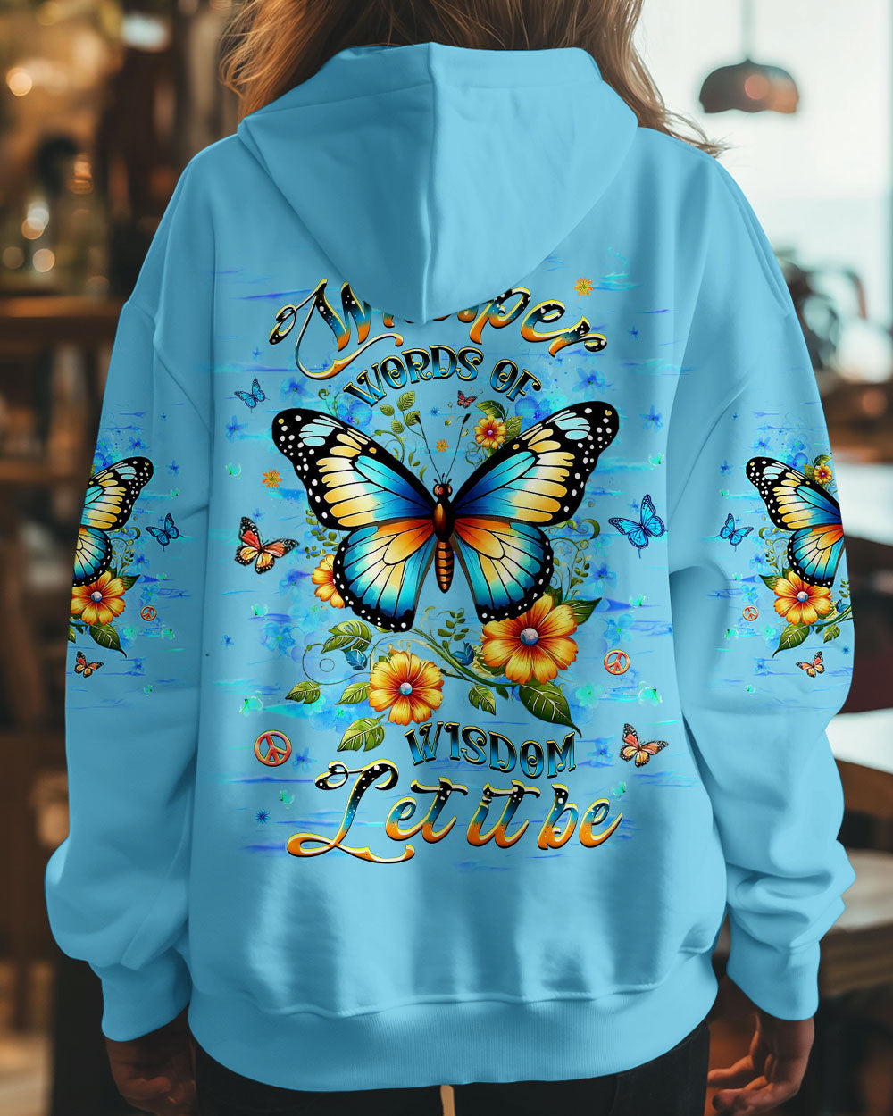Whisper Words of Wisdom Let It Be Butterfly and Floral Graphic AOP Shirts _8_ 46bSg