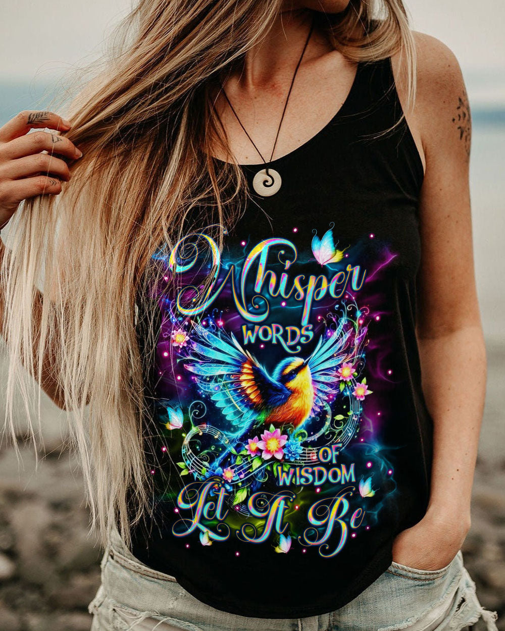 Whisper Words of Wisdom Let It Be Colorful Bird and Music Graphic AOP Shirts _12_ rrdGA