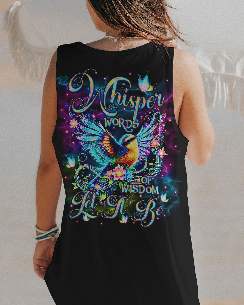 Whisper Words of Wisdom Let It Be Colorful Bird and Music Graphic AOP Shirts _14_ 9Lc6w