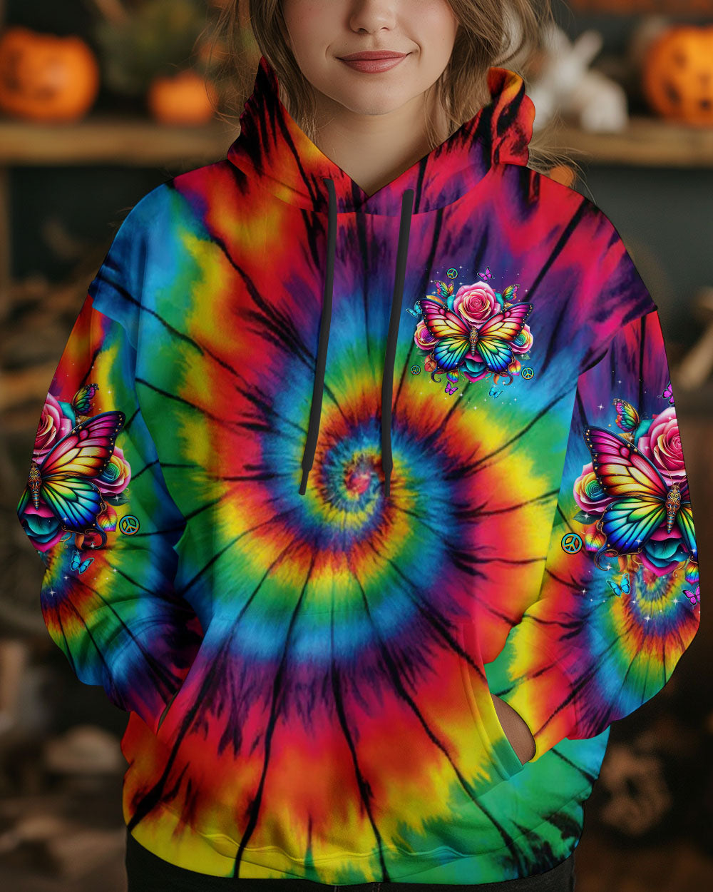 Whisper Words of Wisdom Let It Be Colorful Butterfly Tie Dye AOP Shirts _13_ 8UKNq