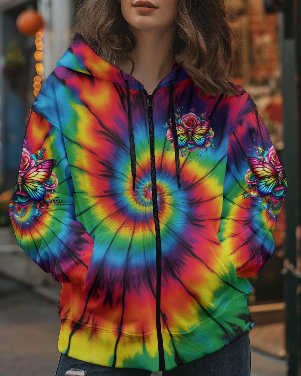 Whisper Words of Wisdom Let It Be Colorful Butterfly Tie Dye AOP Shirts _4_ vfGPV