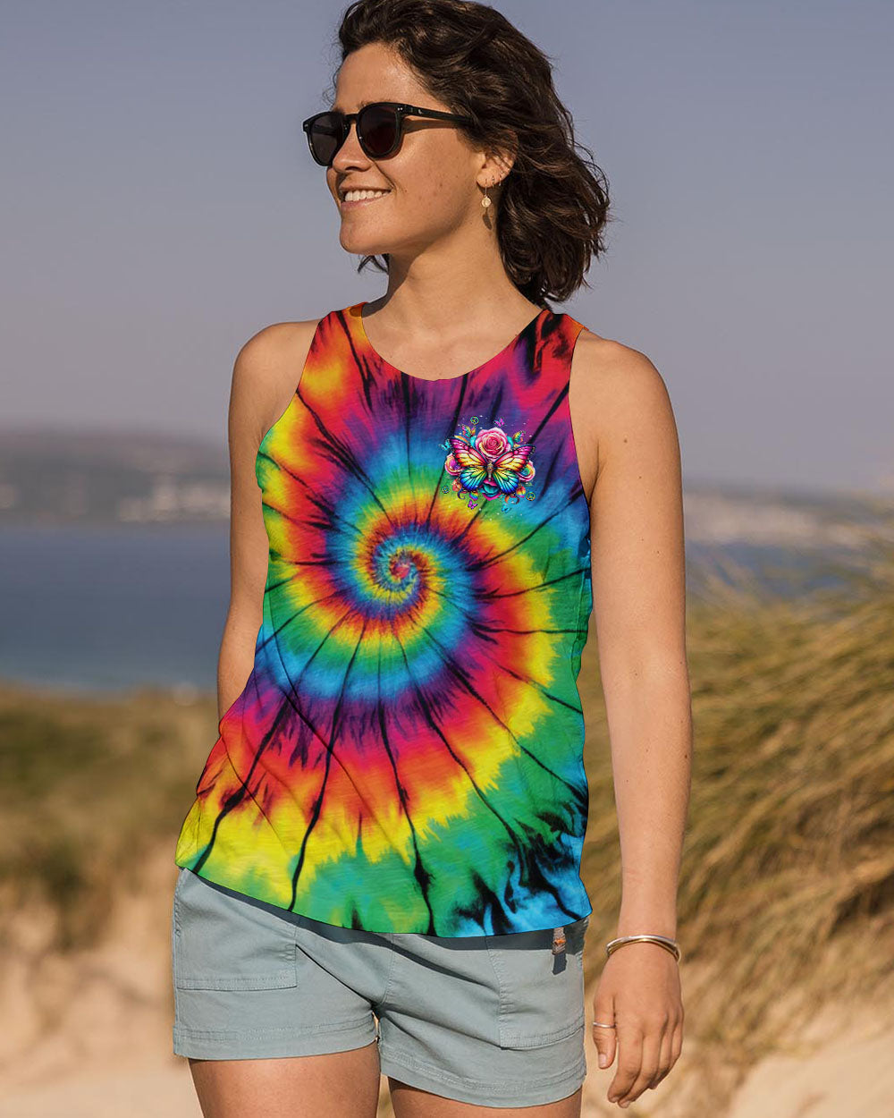 Whisper Words of Wisdom Let It Be Colorful Butterfly Tie Dye AOP Shirts _6_ 1tkPQ