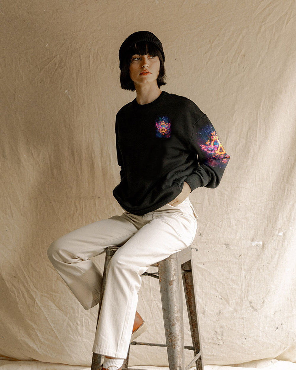 Whisper Words of Wisdom Let It Be Fire Peace Sign Wings Flowers AOP Shirts _2_ 7wsNb