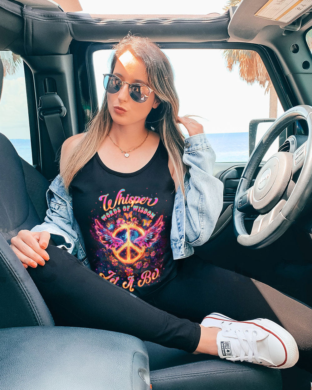 Whisper Words of Wisdom Let It Be Fire Peace Sign Wings Flowers AOP Shirts _5_ UO8iO