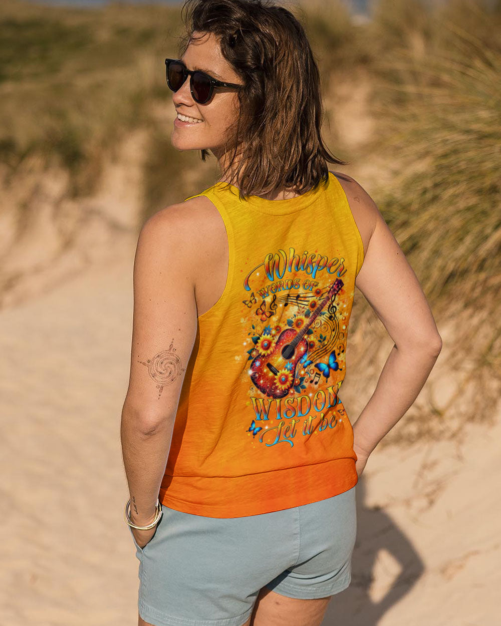 Whisper Words of Wisdom Let It Be Floral Music Guitar AOP Shirts _11_ VvkQp