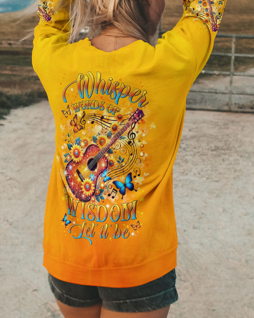 Whisper Words of Wisdom Let It Be Floral Music Guitar AOP Shirts _7_ YLrwX
