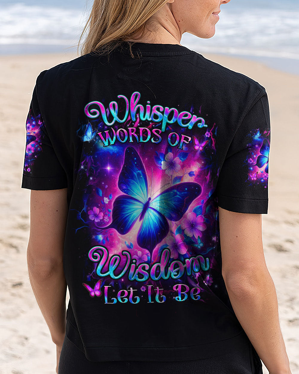 Whisper Words of Wisdom Let It Be Galaxy Butterfly Floral Design AOP Shirts _12_ 8Tco5