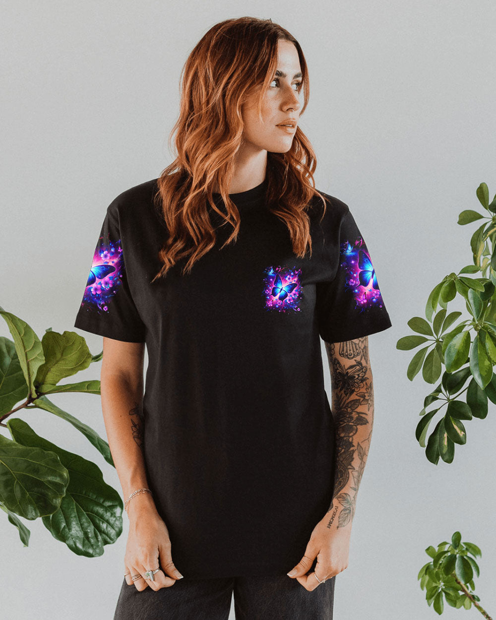 Whisper Words of Wisdom Let It Be Galaxy Butterfly Floral Design AOP Shirts _9_ dA6FP