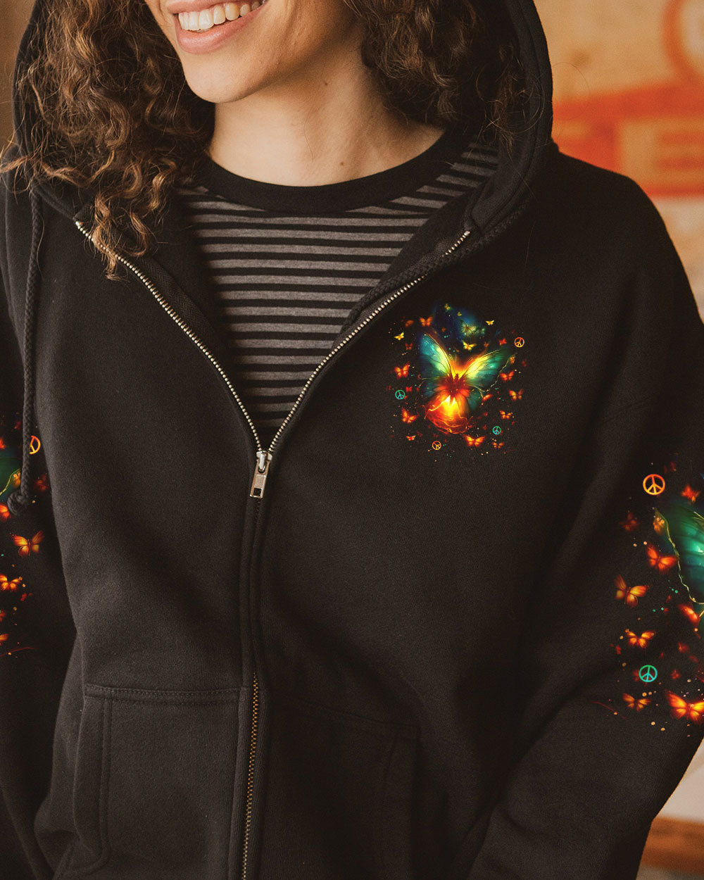 Whisper Words of Wisdom Let It Be Glowing Butterfly Inspirational AOP Shirts _10_ JkMcO